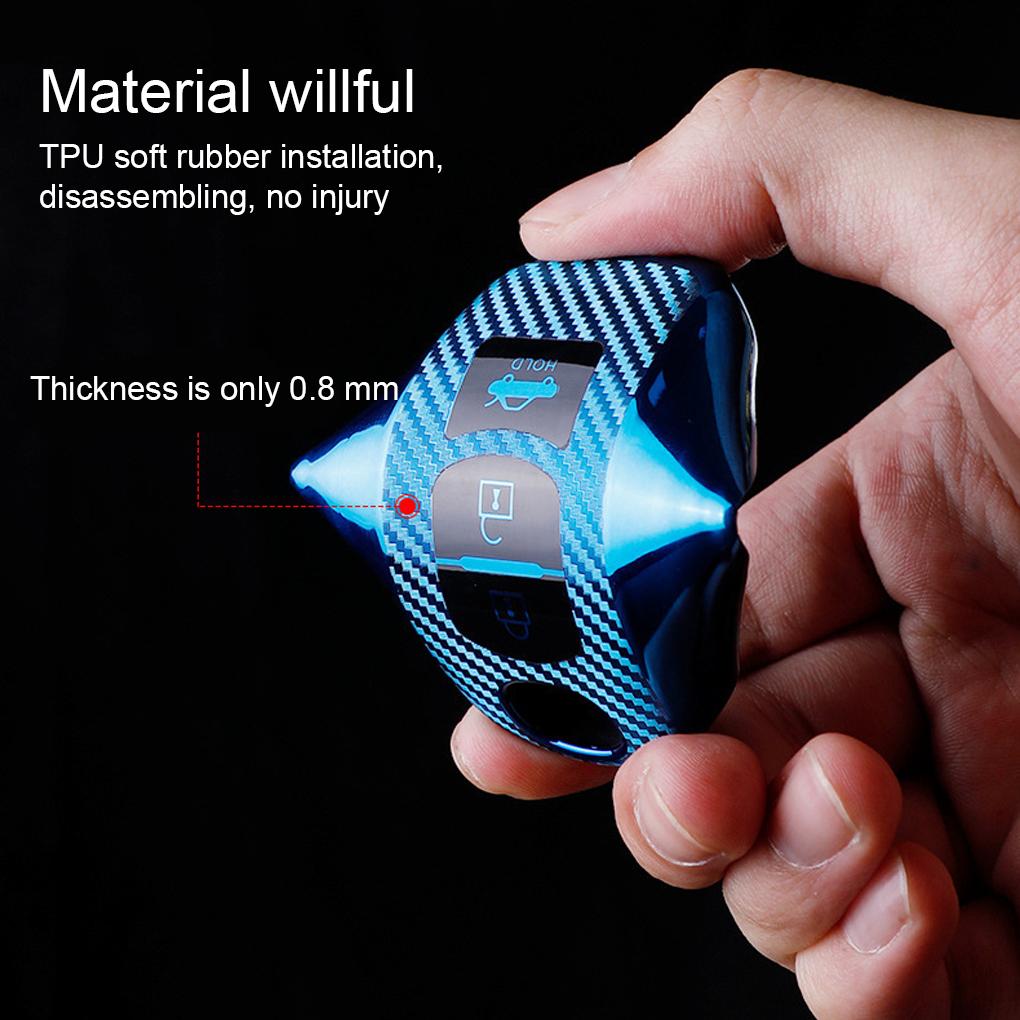 Carbon Fiber Car Key Fob TPU Solid Color Flexible 1:1 Shockproof Stylish Sweatproof Shell Protector Accessories