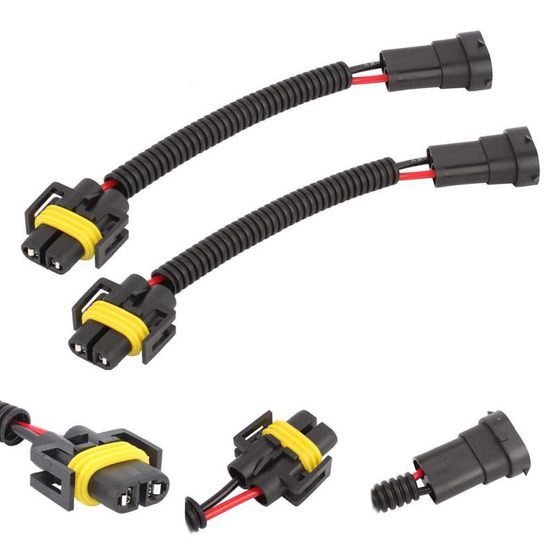 2pcs Car Headlamp H11 H9 H8 Extension Wiring Harness Replacement for Car Automotive Headlights Fog Lights