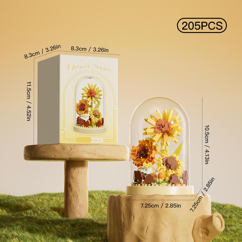 

Knyysecq Micro Particle Building Block Flower Parent-Child Interactive Toy Eternal Building Block Flower Children S Toy Gift (As shown-8753)-