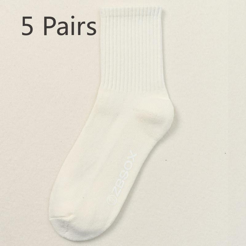 5 Pairs of Men's Autumn and Winter Cotton Thick and Velvet Warm Wool Ring Anti Pilling Tube Socks