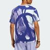 Adidas Originals Adiplay All Over Print Soft Short Sleeve T-Shirt Men Tops Gray-Purple White HC2132