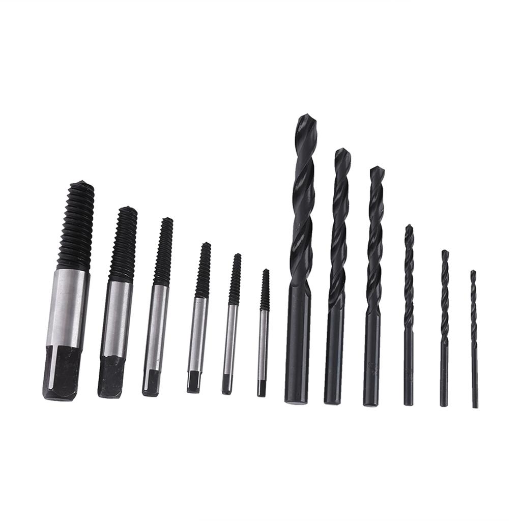 12 Pcs Practical Broken Nut Screw Extractor Bolts Studs Remover Tools Set with Drills