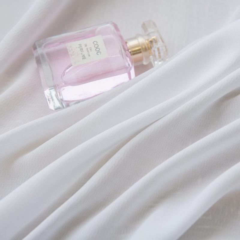 Light-Filtering White Sheer Curtain Fabric for Living Room, Bedroom & Balcony