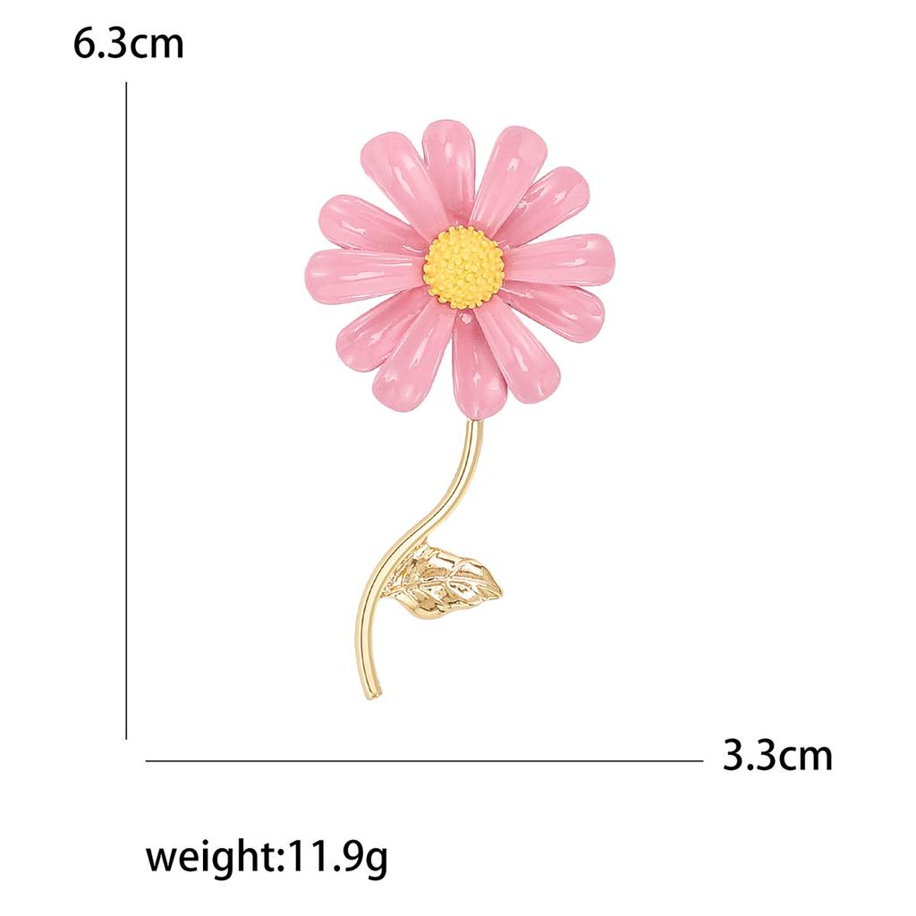 Stylish And Simple Oil-Dripping Small Daisy Brooch, Versatile Temperament, Sunflower Collar Pin, Anti-Light Pin