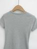 American Street Style Retro Shoulder Short Sleeve Slim T-shirt - Spring/Summer 2025