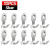 20/1cps Kitchen Bathroom Hooks Stainless Steel Hanging Adhesive Hooks Stick On Wall Door Clothes Handbag Towel Holder Wall Hange