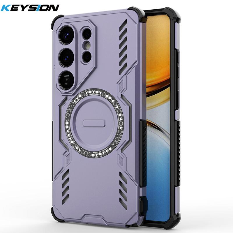 

KEYSION Hollow Heat Dissipation Case for Samsung S26 Ultra 5G Magnetic Cooling Shockproof Phone Cover for Galaxy S26 S26+ Plus for Galaxy S26 Ultra фіолетовий