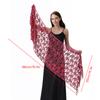Lace & Sequins Shawl Wraps for Evening Dresses Wedding Decoration Scarf Elegant Hijab Cover for Ramadan Festivals Women's Modest Fashion Floral Shawl
