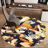 1pc Haikyuu Karasuno High Volleyball Team Round Carpet - Anime Design, Office Chair Mat, Non-Slip Rug, Suitable for Home Decor, Living Room