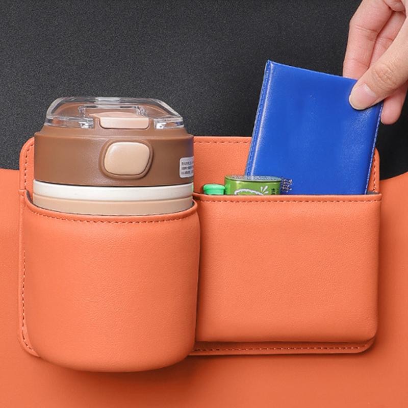 Autotür Becherhalter Leder Aufbewahrungstasche Universelles Rückseiten-Clip-Design Getränkehalter Organizer Box Wasserdichte Sitzrücken Aufbewahrungstasche