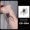 5Pcs Waterproof Temporary Tattoo Stickers For Halloween Body Decor Spider Fake Tattoo For Women Men Hand Neck Cosplay Makeup