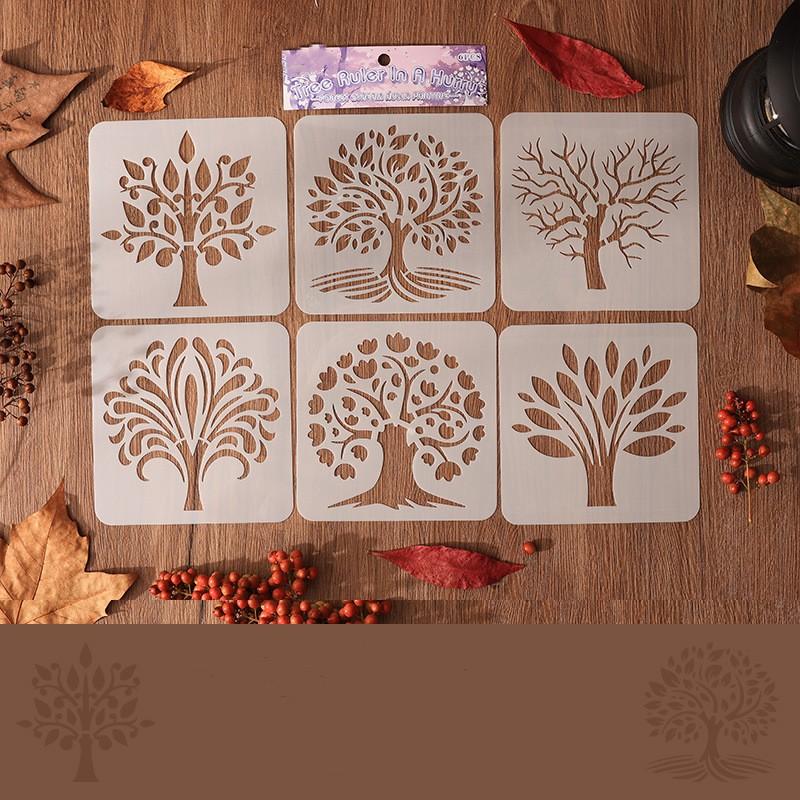 

6 шт./набор текстурных трафаретов для рисования трафаретов для рисования и декора волнистые цветочные трафареты с бабочками шаблоны школьных принадлежностей