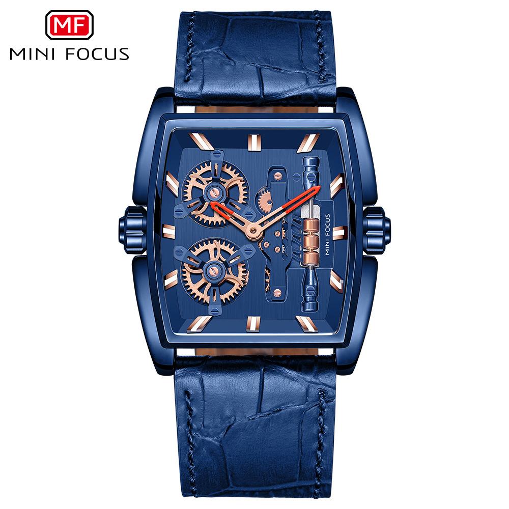 Watch Barrel Type Case Electromechanical Bicycle Men's Watch Genuine Leather Strap Men's Watch