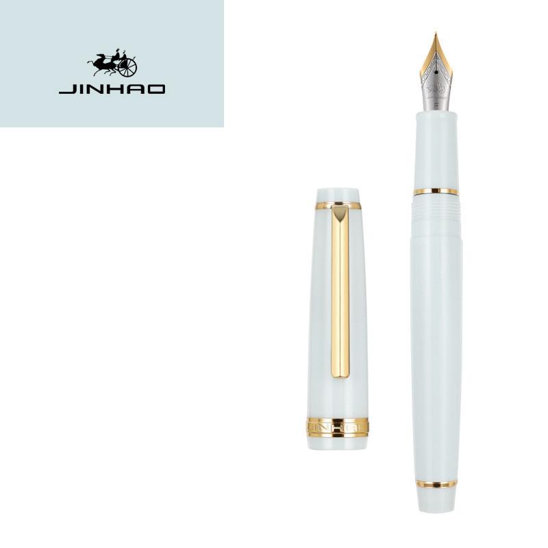 Luxury Jinhao 82 Peacock Blue Fountain Pen Acrylic Pen Spin Golden EF F Nib Business Office School Supplies Writing Ink Pen