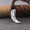 Wolf Fang Spikes with Wolf Carving Pattern Pendant Necklace As A Men's Gift