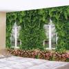 Tapestry Aesthetics Spring Flower Fence  Pink Rose Plant  Wall Garden Window Natural Scenery Home Decoration