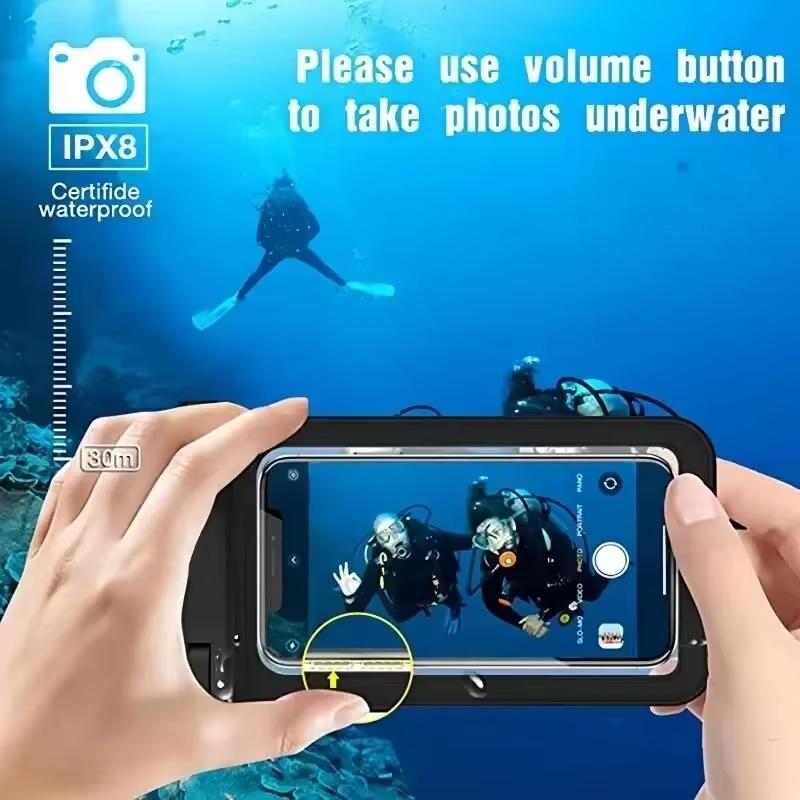 IP68 Universal Waterproof Phone Cases Bag For iPhone 16 15 14 13 12 11 Pro Max X Xiaomi Samsung S24 Ultra Swim Cover Accessories