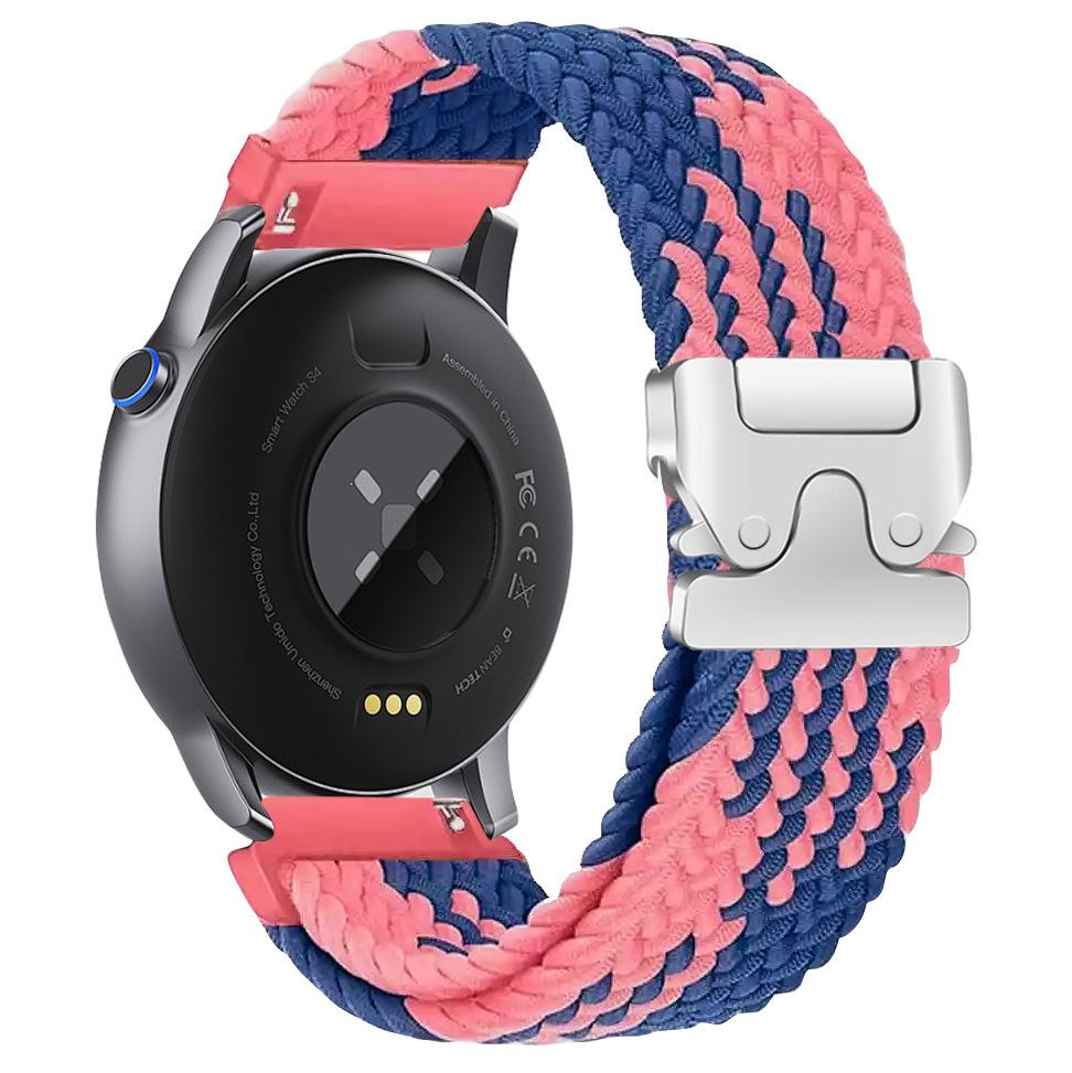 Cinturino in Nylon Intrecciato Compatibile per Huawei GT5 e Samsung Watch4567 con Fibbia ad Ombrello