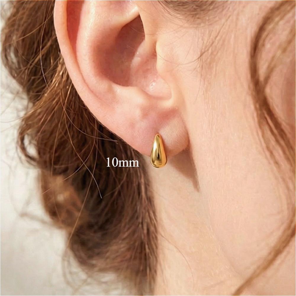 10-31mm Edelstahl Vintage Klobige Wassertropfen Ohrringe für Damen Vergoldet Dicke Ohrringe Statement Hochzeits Schmuck Geschenke
