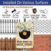 2D Flat, 1pc Vintage Metal Sign "Where Words Fail Music Speaks" - Music-Themed Wall Decor with Vinyl Record & Musical Notes - Aluminium Poster for