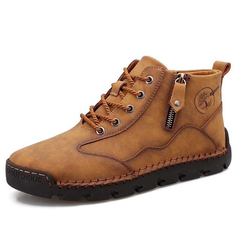Große Größen, lässige Lederschuhe für Herbst und Winter, Herren-Outdoor-Retro-Stiefel aus Rindsleder, 20252025