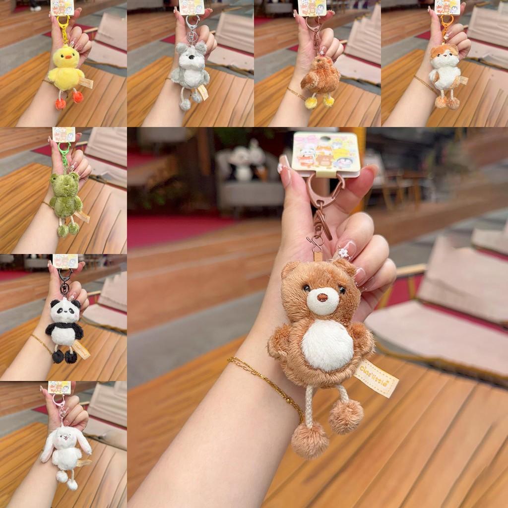 Duck Rabbit Penguin Bear Plush Animal Keychain Backpack Pendant Gift Decoration