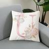Copricuscino riutilizzabile per creare un'atmosfera corta in velluto, eleganti lettere anti-sbiadimento, decorazione floreale rosa