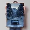 Sports Car R8 In Winter Wonderland Metal Poster Customized Wall Art Retro Vintage Tinplate Signs for Man Cave Office Decoration
