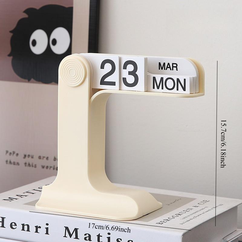 1PC Perpetual Calendar Wooden Ring Desk Calendar High Value Acrylic Calendar Desktop Ornaments Decompression Healing Decorations