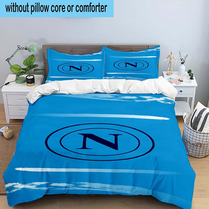 Napoli Football Club Emblem 3PCS Bedding Set 2D Printing (Includes 1 Duvet Cover + 2 Pillowcases Coreless), Bedroom decor,Fan gift