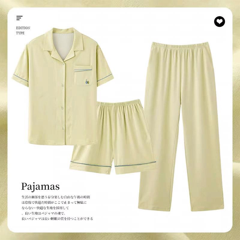 Summer Pajamas Women'S Suit Simple Small Fresh Short Sleeves Shorts Trousers Casual And Comfortable Loungewear Can Be Worn Outside Women
