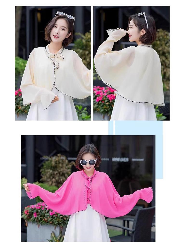 Lightweight Chiffon UV Protection Shawl for Summer Outdoor Activities