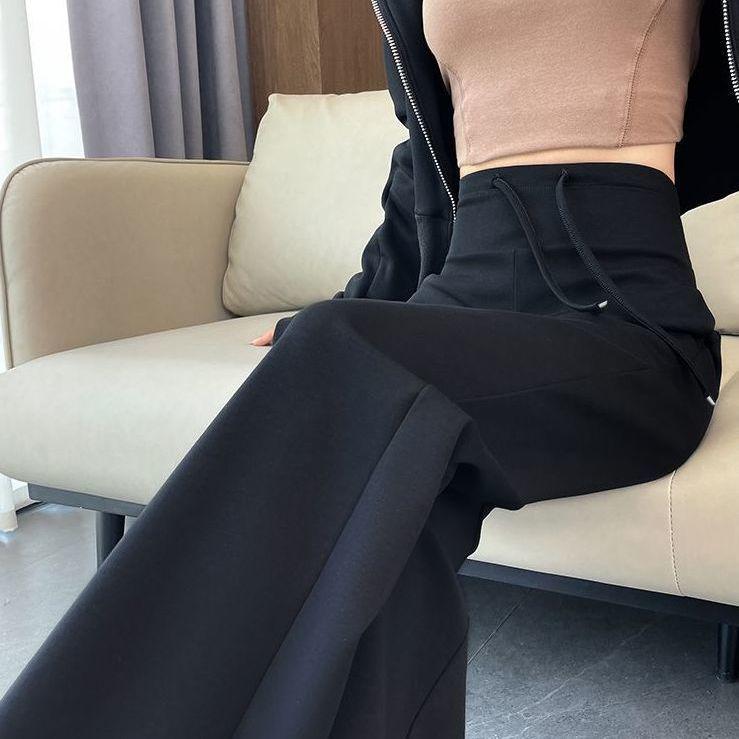 

Women s Navy Blue High-Waist Wide-Leg Casual Yoga Sweatpants - Spring/Autumn 2026 Edition S (suggested 85-100 jin) чорний