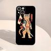 Japanese Samurai Cat Ramen Transparent Phone Case For IPhone 16 15 14 13 12 11 Pro Max Plus Soft Cover