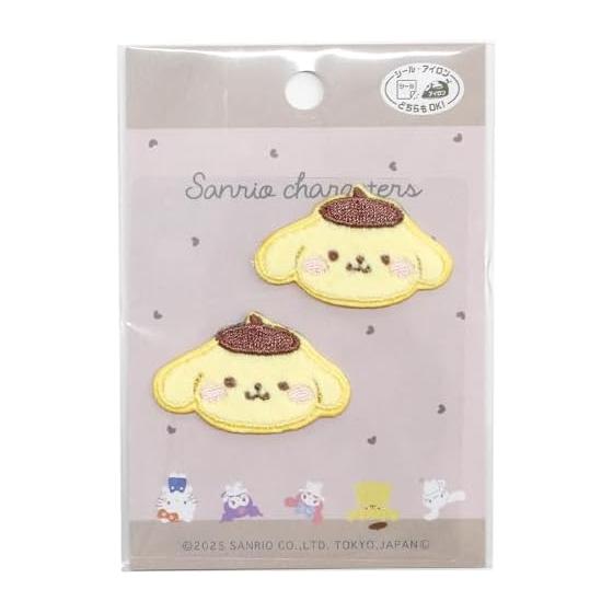 Pioneer Sanrio Персонажи Мукюмукю Помпомпурин Нашивка 2 Штуки Высота 25 мм x Ширина 40 мм Стикер/Нашивка Двойное Использование Клейкая SCW650-SCW72