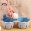 Heat Resistant Egg Tool Dual Cavity Microwave Poacher with Lid, Plastic Cooker Double Hole Steamer, Compact Quick Breakfast