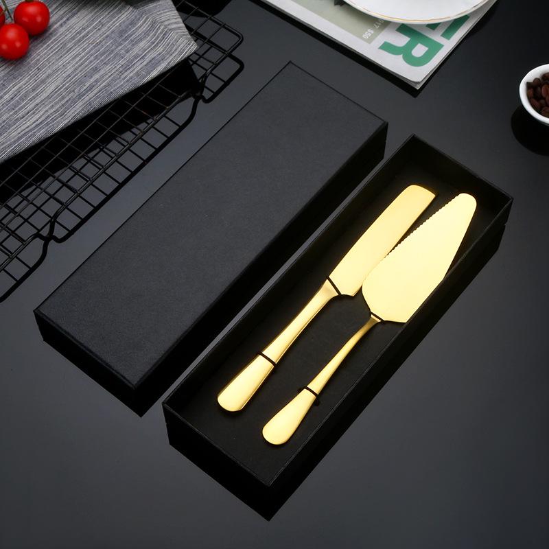 Stainless Steel Cake Knife & Spatula Set - Bread Knife & Pizza Cutter Baking Utensils