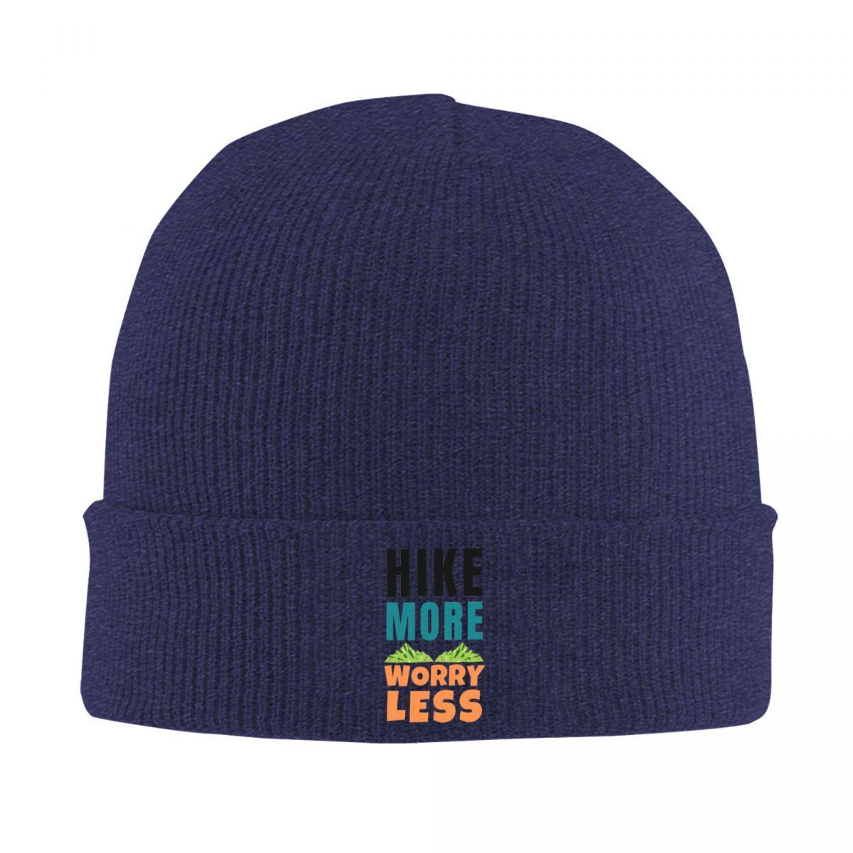 

Hiker Hike More Worry Less Warm Knitted Cap Hip Hop Bonnet Hat Autumn Winter Outdoor Beanies Hats for Unisex Adult One Size