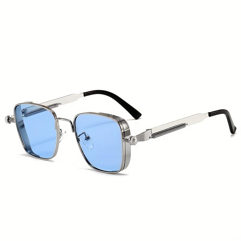 Vintage Punk-Inspired Square Metal Frame Glasses Retro Style, Full Rim, Decorative Eyewear for Men & Women Casual Fashion Glasses