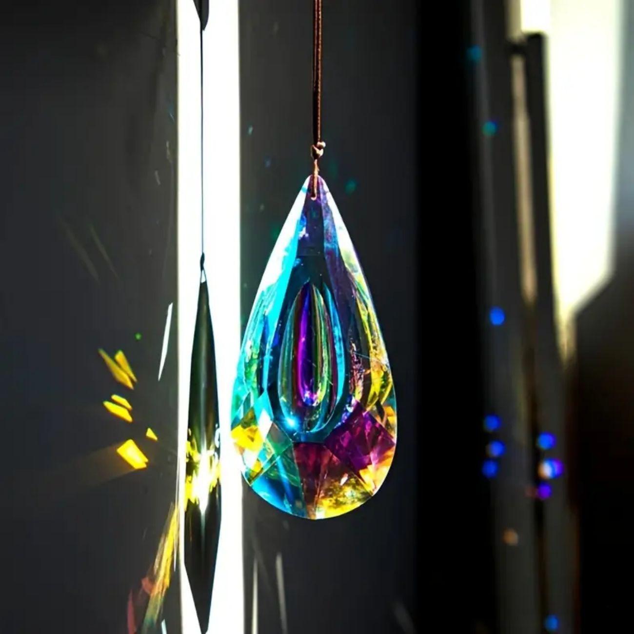 

1pc Perky Longan healing Energy sunshade window prism pendant, crystal rainbow manufacturing garden pendant, home, garden art de