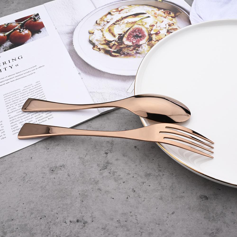 Luxury 6Pcs Dinner Fork Tableware Dinnerware 18/10 Stainless Steel Silverware Gold Kitchen Party Home Flatware Cutlery Set