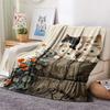 Peeking Cats  Print Flannel Blanket, High quality Comfortable for All Seasons, Home Decor, Warmth and Comfort