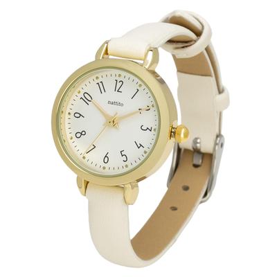 [Fieldwork] Women's Watch Analog Leather Strap Simple Easy To See White Lloyd YM092-1 White