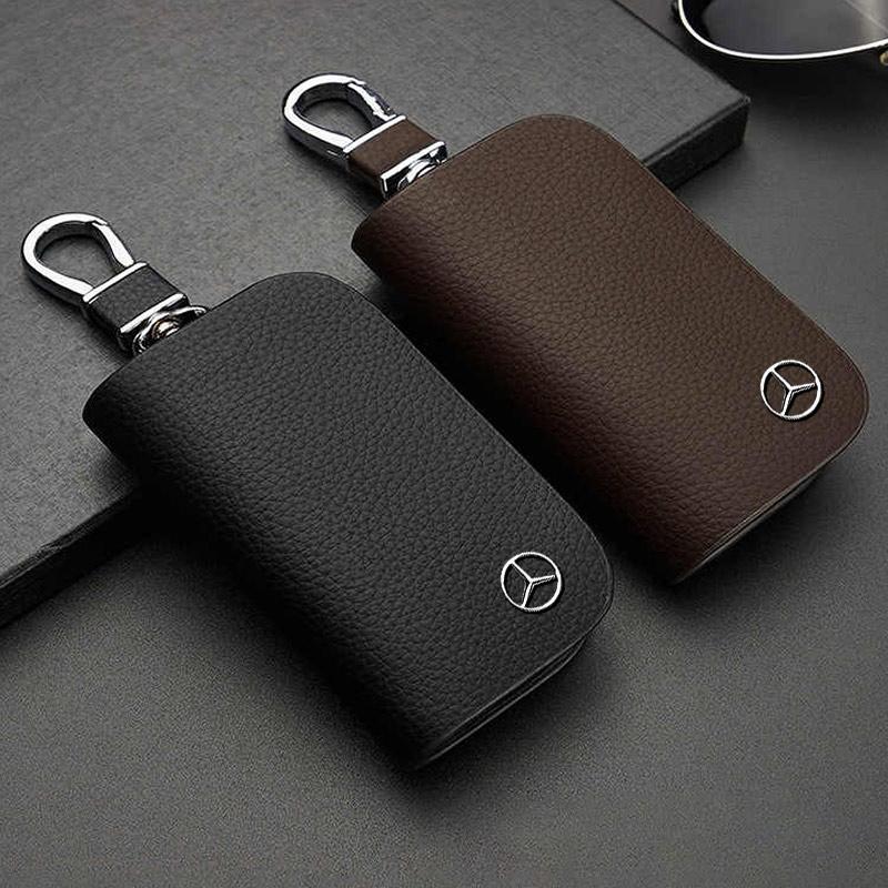Naklejka Samochodowa Skórzane Etui na Kluczyki Samochodowe Pokrowiec na Brelok Torba Portfel Breloki Do Mercedes Benz AMG W204 W205 W212 W213 W222 x153 W1