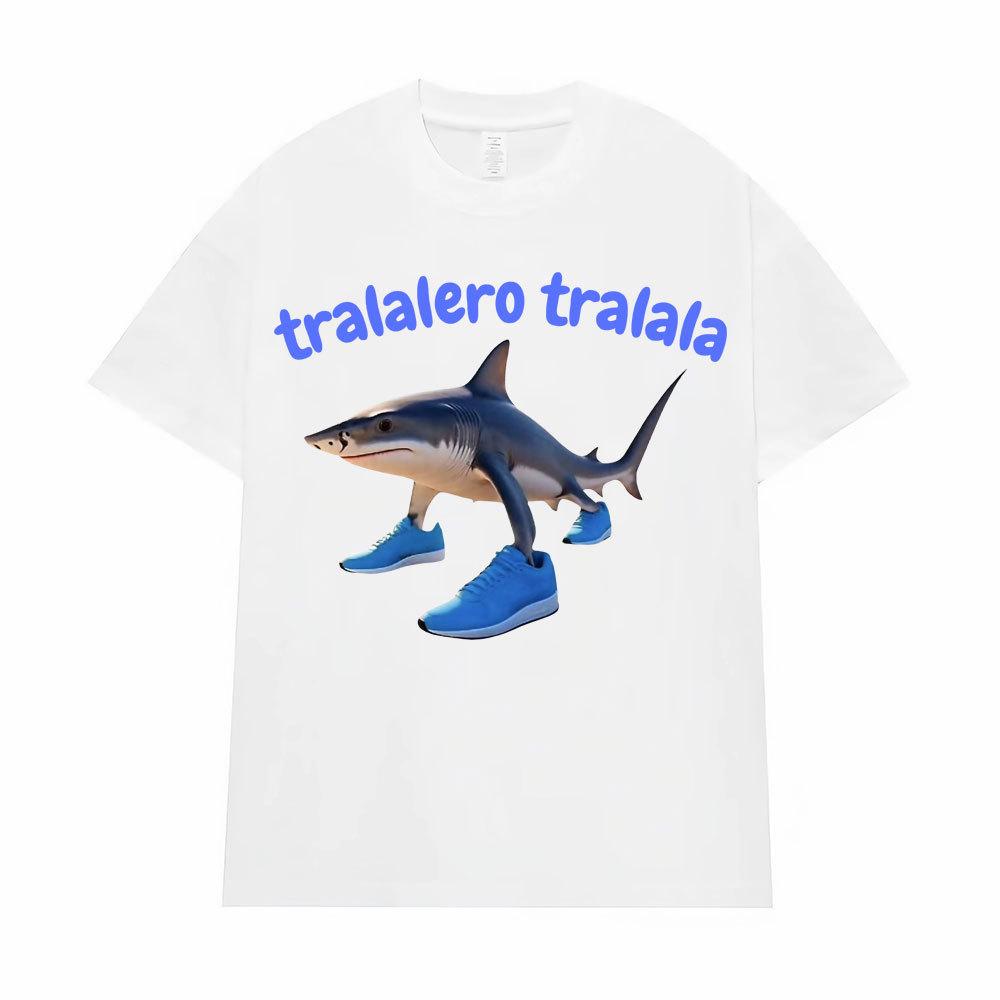 2025 Summer Tralalero Tralala Funny Shark Meme T-shirt Gifts Men Wen Fashion Gothic Vintage T-shirts Male Casual Humor T Shirt