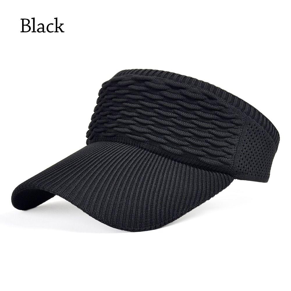 Women Elastic Large Brim Empty Top Hat Sun Hat Sports Visors Baseball Cap