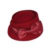 Women’s Vintage Wool Cloche Church Hat with Satin Bow Elegant Bowler Bucket Hat for Tea Party Wedding Garden Formal Events