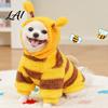 Dog Hoodie with Wings Cute Bee Hoodie Plush Hooded Pet Outfit 3D Antennae And Wings Cozy Striped Costume for Small Dogs Pullover