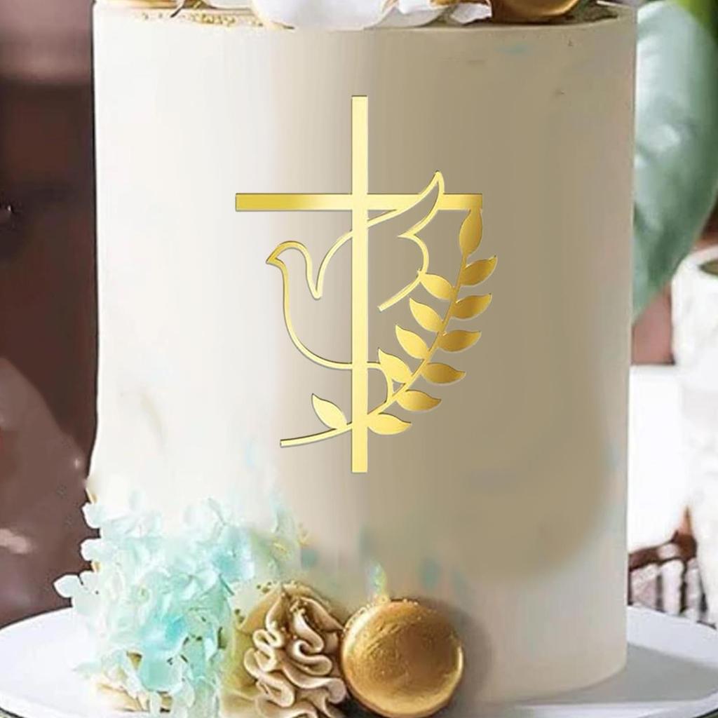 Kreuz Kuchendekoration, Kuchendekoration, Religiös, Dekorativ, Gold-Dekor Acryl