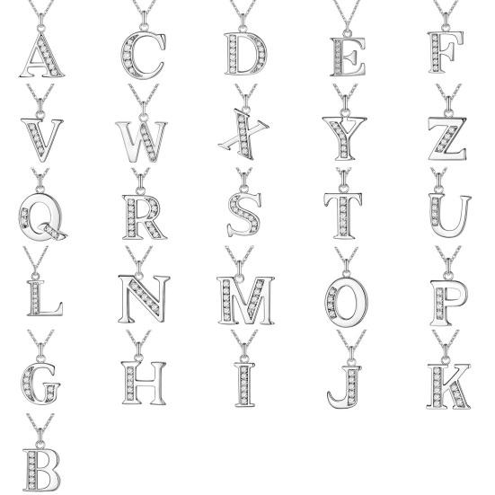 Naszyjnik z inicjałem 26 liter cyrkonie unisex wykwintny galwanizowany naszyjnik na Dzień Matki